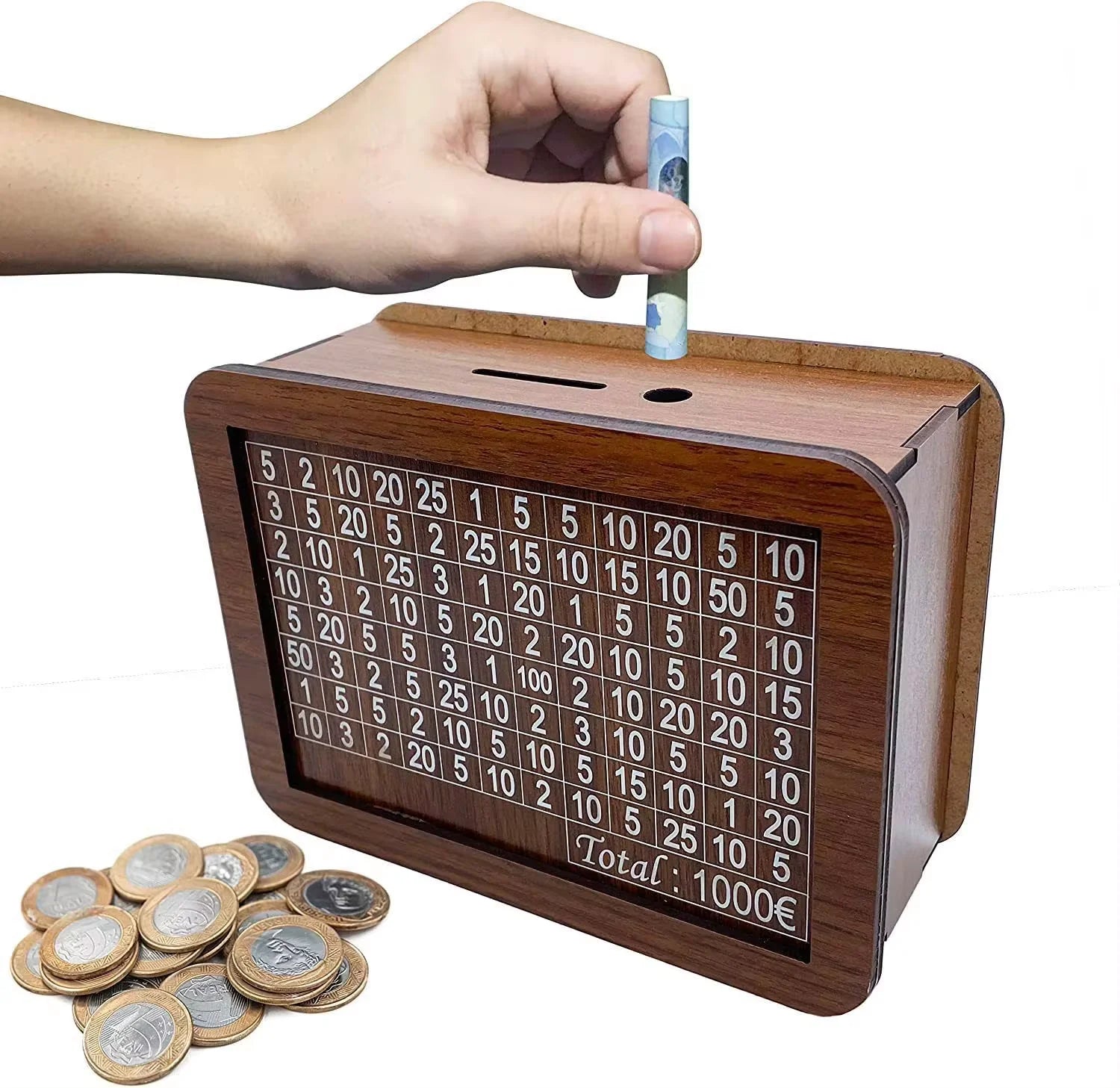 Umrah Money Saving Box – Wooden & Acrylic Coin Bank for Hajj and Umrah Preparation | Islamic Savings Organizer