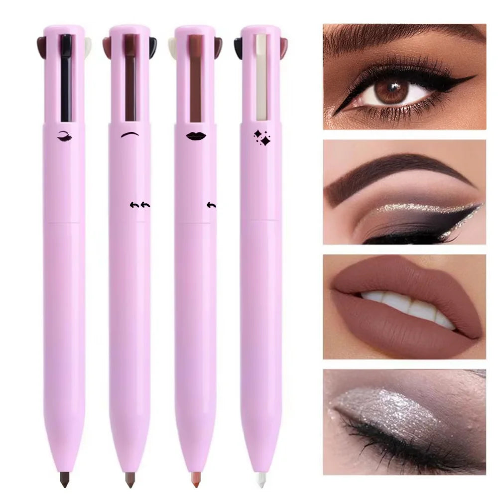 4 in 1 Makeup Pen – Multifunctional Eyeliner, Lip Liner, Brow Pencil & Highlighter | Waterproof & Long-Lasting