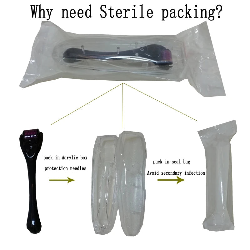 ✨ Derma Roller 0.5mm – 540 Titanium Microneedles for Face, Beard & Hair Growth | Anti-Aging, Acne Scar & Wrinkle Removal Skin Care Tool for Men & Women