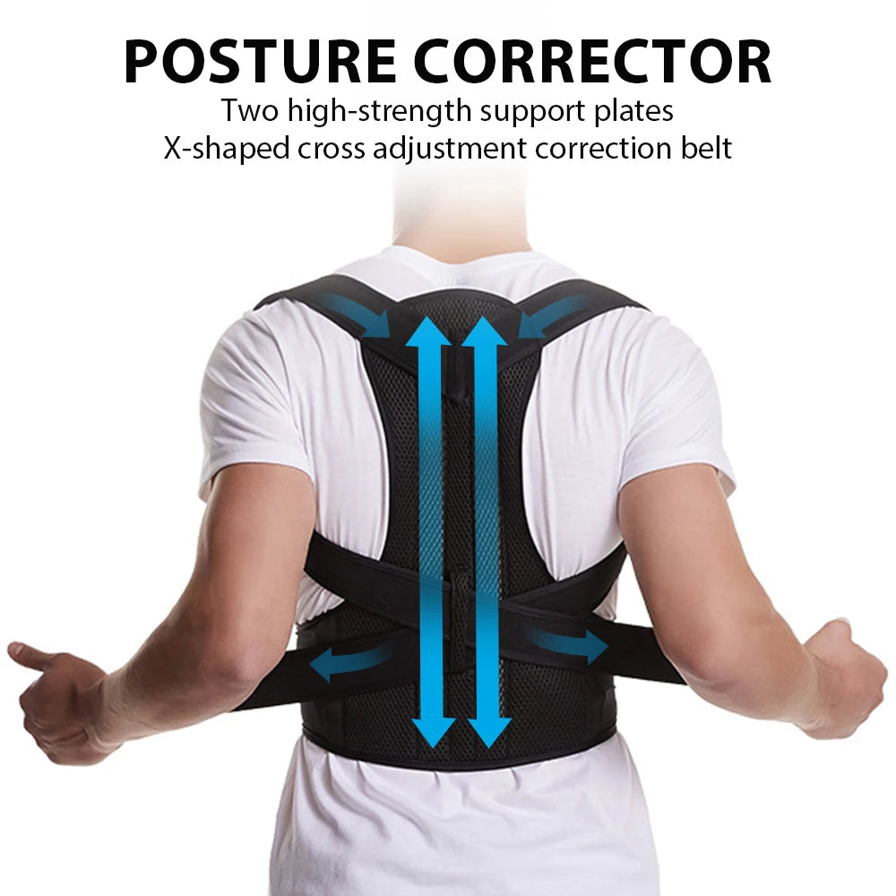 Posture Corrector Belt – Adjustable Back Support Brace for Men & Women | Shoulder Alignment, Sitting Position & Back Pain Relief