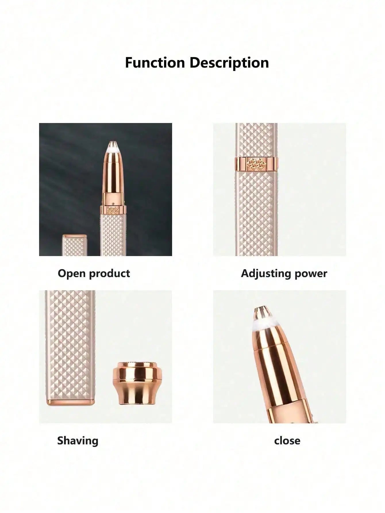 Rechargeable 2 in 1 Electric Hair Remover & Trimmer for Women – Painless Facial Razor with LED Light for Eyebrow, Lip, Chin & Bikini