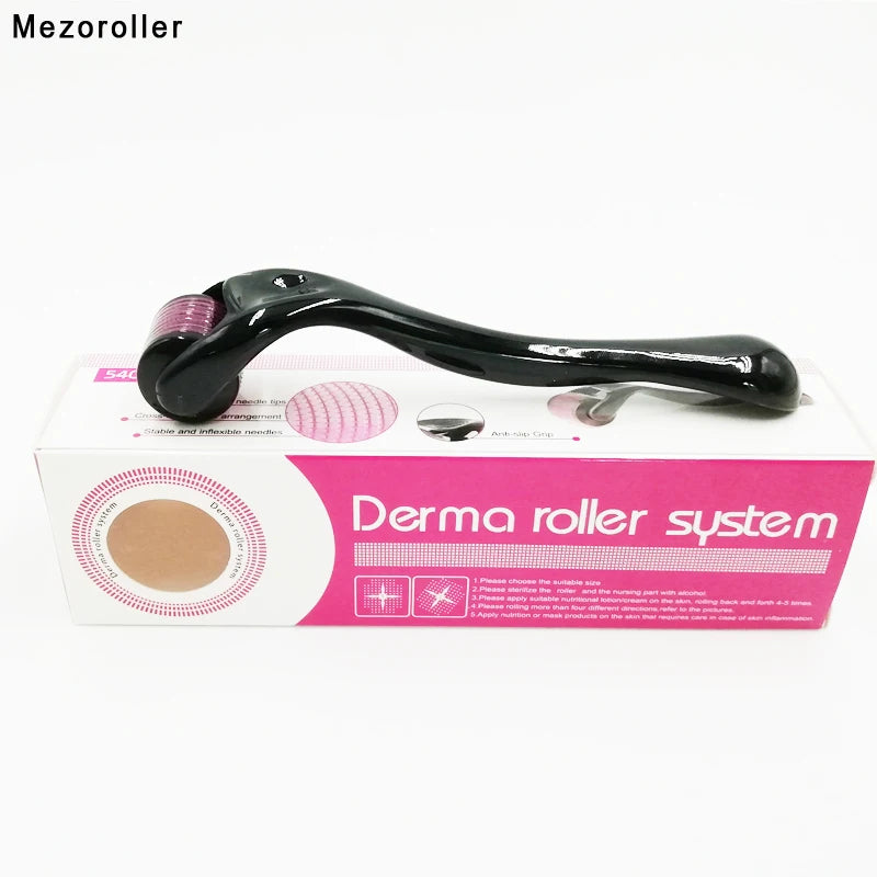 ✨ Derma Roller 0.5mm – 540 Titanium Microneedles for Face, Beard & Hair Growth | Anti-Aging, Acne Scar & Wrinkle Removal Skin Care Tool for Men & Women