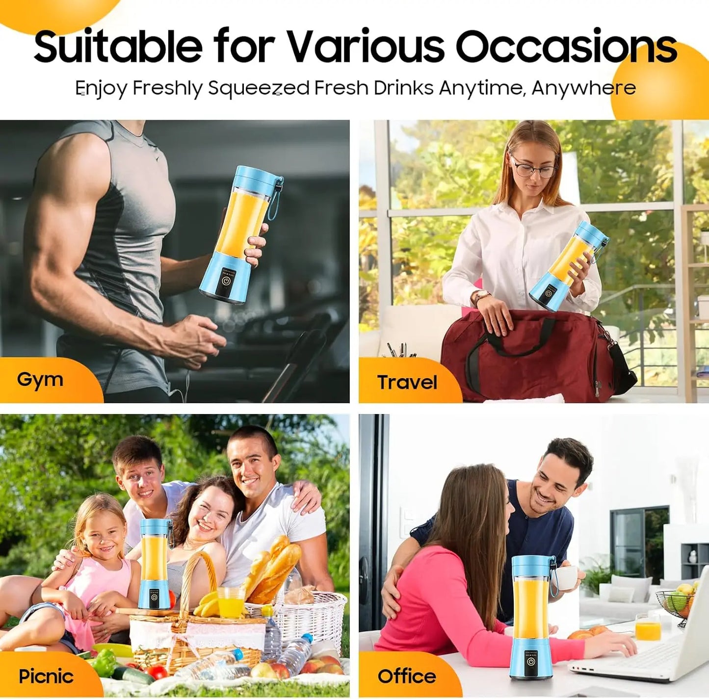 Mini Portable Blender for Shakes & Smoothies – USB Charging, On-the-Go Use