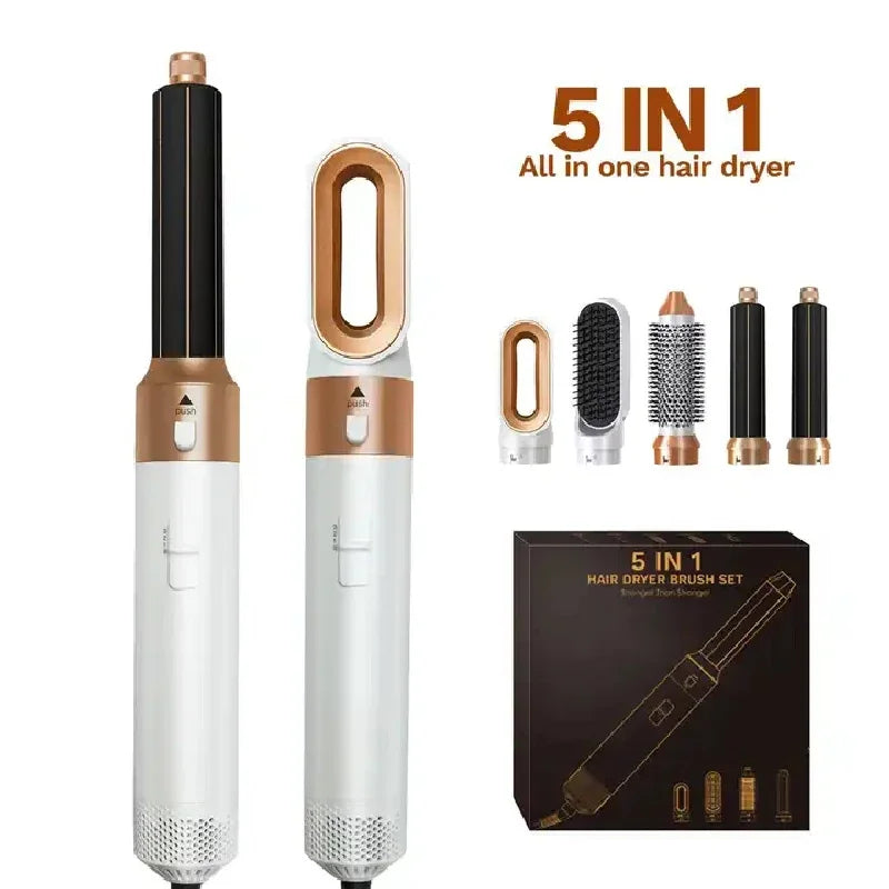 5-in-1 Multi-Function Professional Hair Styler – Hair Dryer, Hair Curler, Hot Air Brush, Straightener & Volumizer