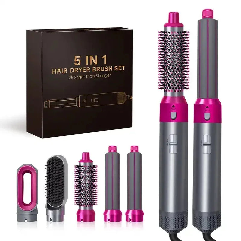 5-in-1 Multi-Function Professional Hair Styler – Hair Dryer, Hair Curler, Hot Air Brush, Straightener & Volumizer