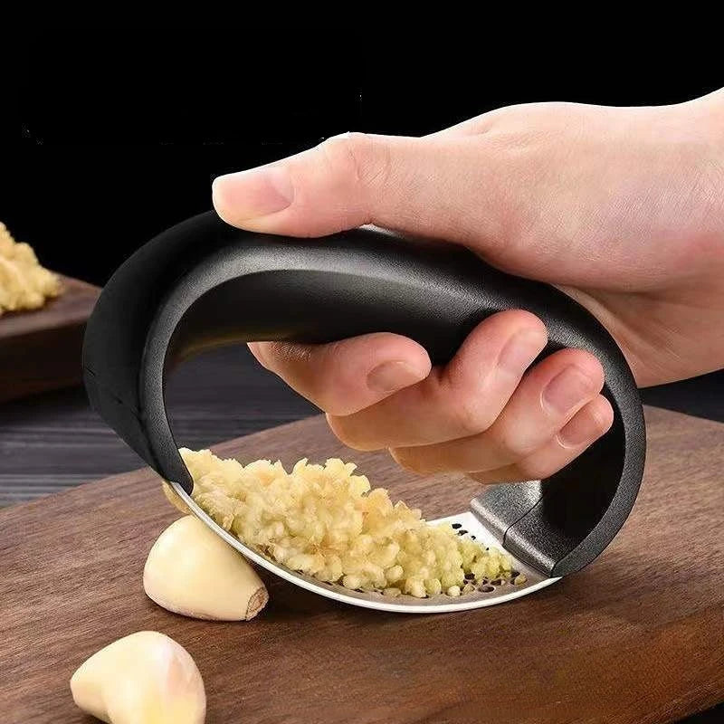 Stainless Steel Garlic Press Crusher – Manual Rocking Mincer & Ginger Crusher | Food-Grade, Eco-Friendly Kitchen Tool