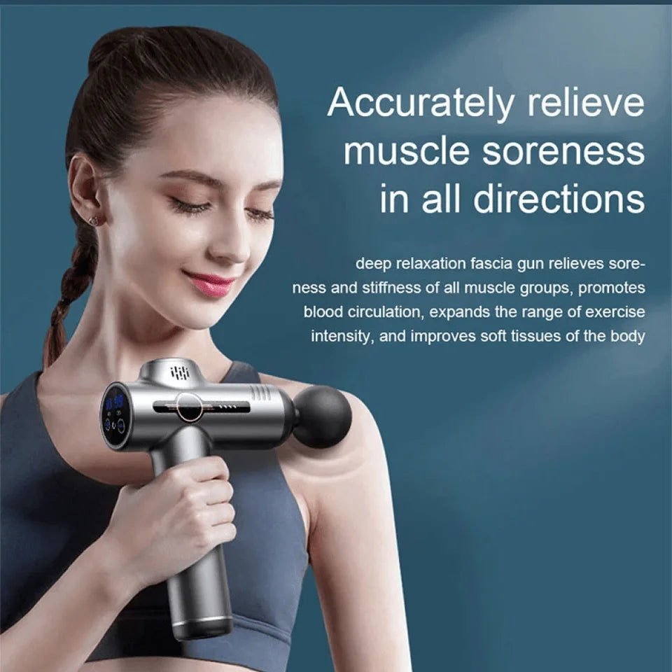 Mini Massage Gun – Portable Deep Tissue Percussion Massager with 4 Heads | Handheld Muscle Recovery & Pain Relief for Neck, Back, Shoulder & Legs