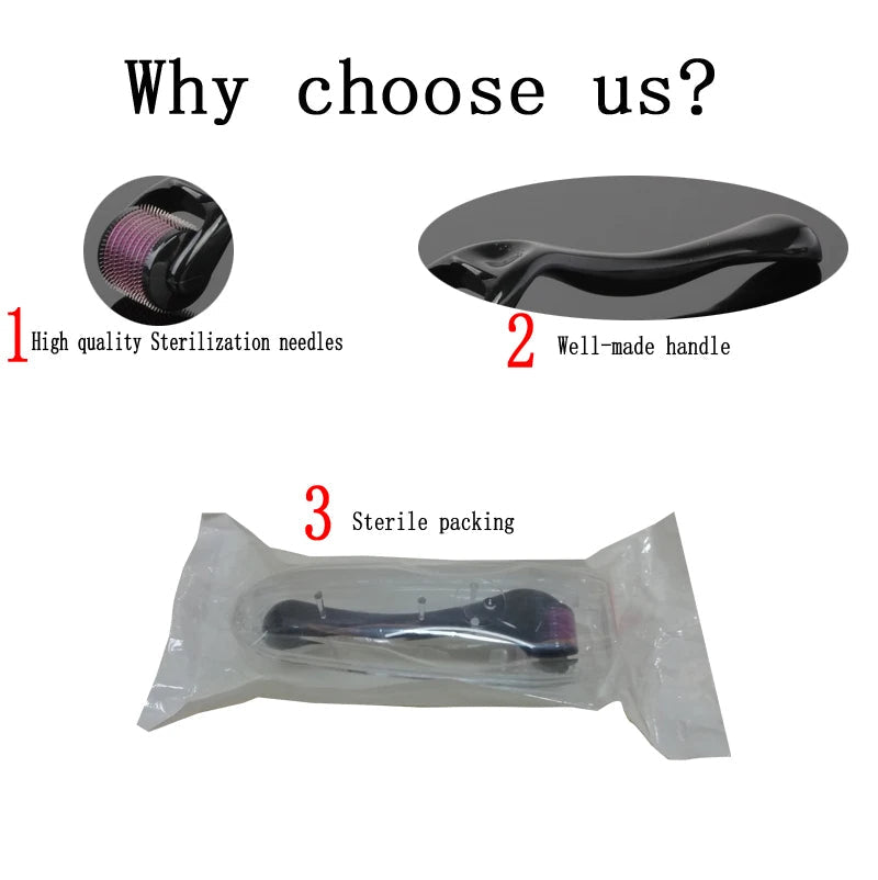 ✨ Derma Roller 0.5mm – 540 Titanium Microneedles for Face, Beard & Hair Growth | Anti-Aging, Acne Scar & Wrinkle Removal Skin Care Tool for Men & Women