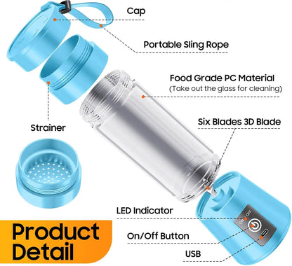Mini Portable Blender for Shakes & Smoothies – USB Charging, On-the-Go Use