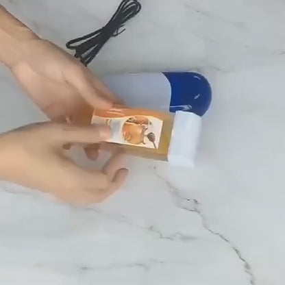 All-in-One Roll-On Waxing Kit – Soft Wax Heater with Cartridges and Wax Paper